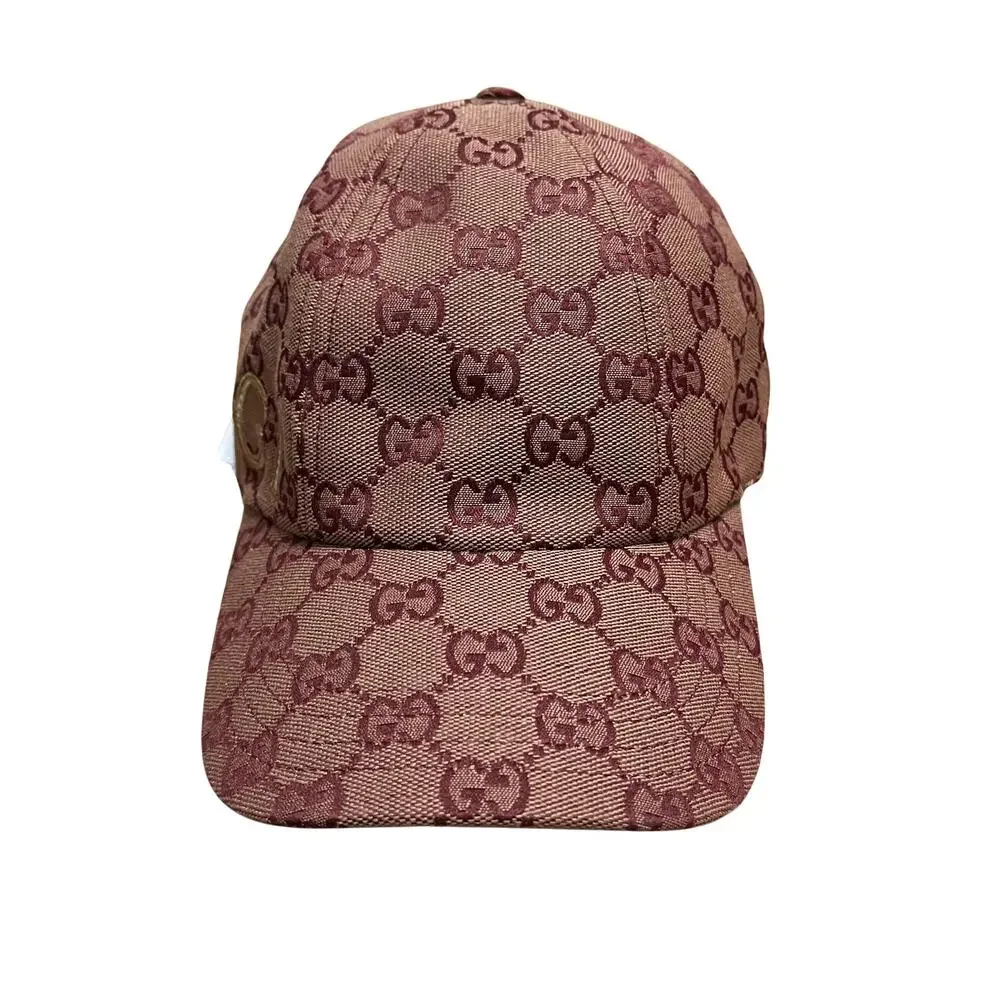 Gucci M Jackson Burgundy and Brown GG Canvas Hat - NWT - Picture 2 of 5